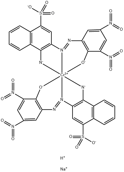 4-アミノ-3-[(2-ヒドロキシ-3,5-ジニトロフェニル)アゾ]-1-ナフタレンスルホン酸/ナトリウム/クロム酸,(1:2:1) 化学構造式