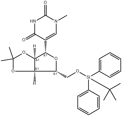 2,4(1H,3H)-Pyrimidinedione, 5-[5-O-[(1,1-dimethylethyl)diphenylsilyl]-2,3-O-(1-methylethylidene)-β-D-ribofuranosyl]-1-methyl-