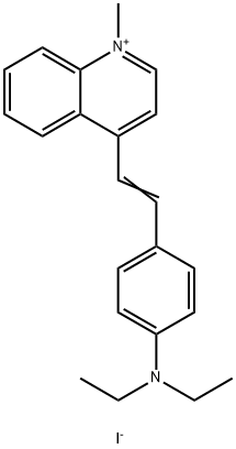 2-(4-(二乙氨基)苯乙烯基)-1-甲基喹啉鎓碘化物, 10253-47-1, 结构式