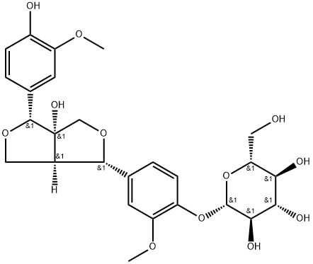 8-Hydroxypinoresinol-4′-O-β-D-glucopyranoside,102582-69-4,结构式