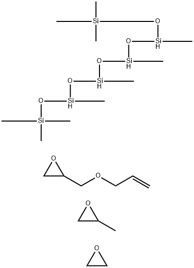 Methyloxirane polymer with 1,1,1,3,5,7,9,11, 11,11-decamethylhexasiloxane, oxirane, and ((2-propenyloxy)methyl) oxirane Struktur