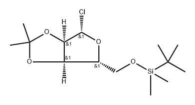 β-D-Ribofuranosyl chloride, 5-O-[(1,1-dimethylethyl)dimethylsilyl]-2,3-O-(1-methylethylidene)- Structure