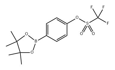 4-(4,4,5,5-Tetramethyl-1,3,2-dioxaborolan-2-yl)phenyl trifluoromethanesulfonate 化学構造式