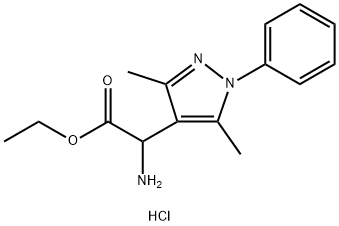 Ethyl 2-amino-2-(3,5-dimethyl-1-phenyl-1H-pyrazol-4-yl)acetate hydrochloride Structure
