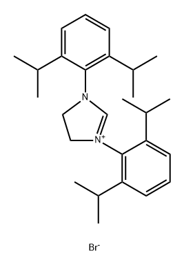 1,3-Bis[2,6-bis(1-methylethyl)phenyl]-4,5-dihydro-1H-imidazolium bromide, 1034137-22-8, 结构式