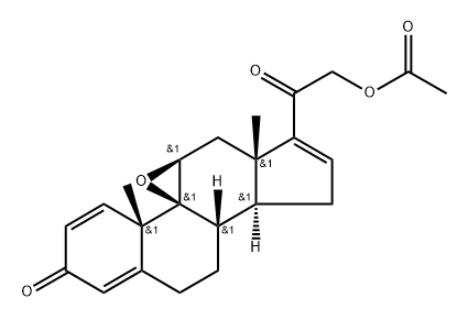 2-[(1S,2S,10S,11S,15S,17S)-2,15-dimethyl-5-oxo-18-oxapentacyclo[8.8.0.0^{1,17}.0^{2,7}.0^{11,15}]octadeca-3,6,13-trien-14-yl]-2-oxoethyl acetate, 103466-44-0, 结构式