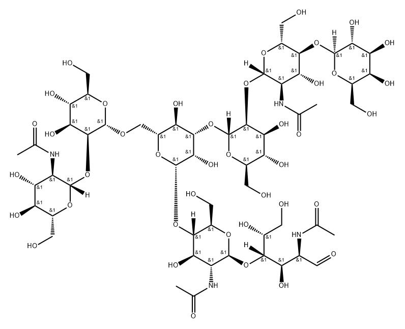 O-2-(Acetylamino)-2-deoxy-beta-D-glucopyranosyl-(1-2)-O-alpha-D-mannopyranosyl-(1-6)-O-[O-beta-D-galactopyranosyl-(1-4)-O-2-(acetylamino)-2-deoxy-beta-D-glucopyranosyl-(1-2)-alpha-D-mannopyranosyl-(1-3)]-O-beta-D-mannopyranosyl-(1-4)-O-2-(acetylamino)-2-deoxy-beta-D-glucopyranosyl-(1-4)-2-(acetylamino)-2-deoxy-D-glucose price.