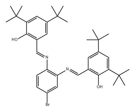 N,N'-bis(3,5-di-tert-butylsalicylidene)-4-bromo-benzene-1,2-diamine 化学構造式