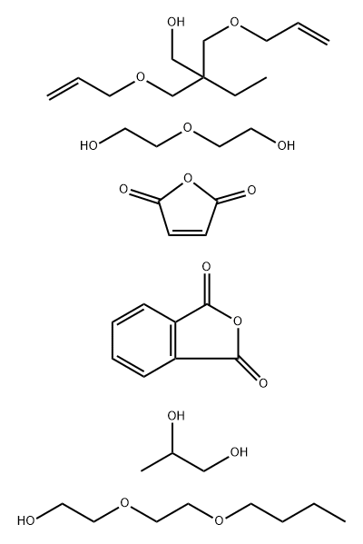 1,3-Isobenzofurandione, polymer with 2,2-bis[(2-propenyloxy)methyl]-1-butanol, 2,5-furandione, 2,2'-oxybis[ethanol] and 1,2-propanediol, 2-(2-butoxyethoxy)ethyl ester,103712-66-9,结构式