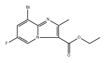 8-BROMO-6-FLUORO-2-METHYL-IMIDAZO[1,2-A]PYRIDINE-3-CARBOXYLIC ACID ETHYL ESTER 结构式