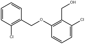 2-Chloro-6-[(2-chlorophenyl)methoxy]benzenemethanol Struktur