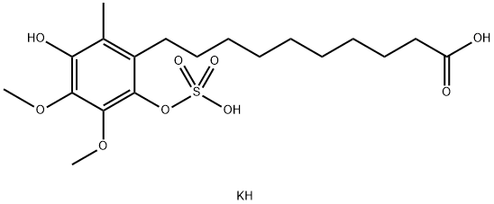 Hydro Idebenone 10’-Carboxylate 1-O-Sulfate Dipotassium Salt Structure