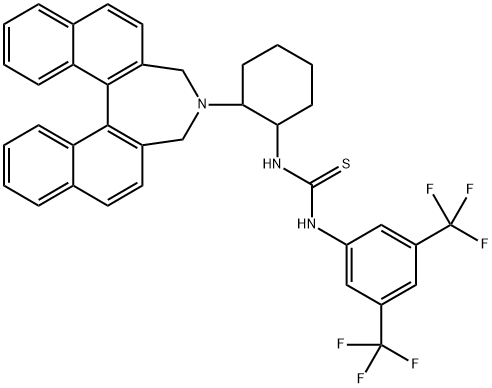 N-[3,5-双(三氟甲基)苯基]-N'-[(1S,2S)-2-[(11BR)-3,5-二氢-4H-联萘并[2,1-C:1',2'-E]氮杂卓-4-基]环己基]硫脲 结构式