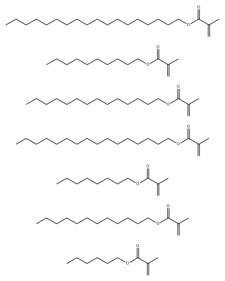 2-Propenoic acid, 2-methyl-, decyl ester, polymer with dodecyl 2-methyl-2-propenoate, hexadecyl 2-methyl-2-propenoate, hexyl 2-methyl-2-propenoate, octadecyl 2-methyl-2-propenoate, octyl 2-methyl-2-propenoate and tetradecyl 2-methyl-2-propenoate Struktur