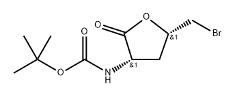 叔丁基((3S,5S)-5-(溴甲基)-2-氧代四氢呋喃-3-基)氨基甲酸酯 结构式