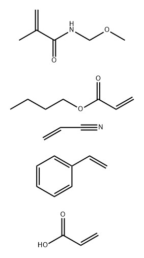 2-Propenoic acid, polymer with butyl 2-propenoate, ethenylbenzene, N-(methoxymethyl)-2-methyl-2-propenamide and 2-propenenitrile 结构式
