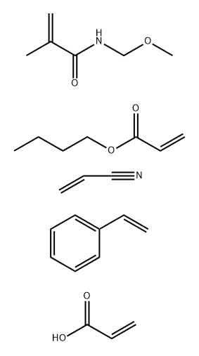 2-Propenoic acid, polymer with butyl 2-propenoate, ethenylbenzene, N-(methoxymethyl)-2-methyl-2-propenamide and 2-propenenitrile,104339-54-0,结构式