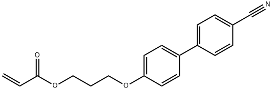 2-Propenoic acid, 3-[(4'-cyano[1,1'-biphenyl]-4-yl)oxy]propyl ester, homopolymer Struktur