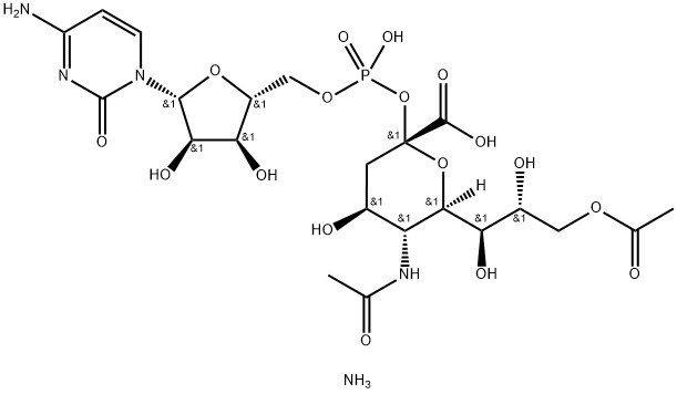 β-Neuraminic acid, N-acetyl-, 9-acetate 2-(hydrogen 5'-cytidylate), ammonium salt (1:2),1045785-97-4,结构式