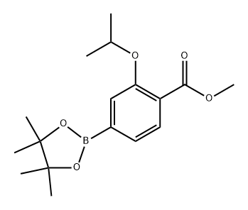 Methyl 2-isopropoxy-4-(4,4,5,5-tetramethyl-1,3,2-dioxaborolan-2-yl)benzoate Structure