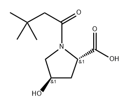 (2S,4R)-1-(3,3-二甲基丁酰基)-4-羟基吡咯烷-2-羧酸,1046120-50-6,结构式