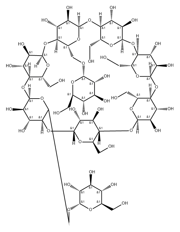 6(1),6(3)-di-O-(alpha-glucopyranosyl)cyclomaltoheptaose,104723-61-7,结构式