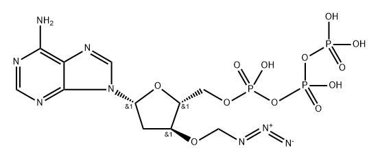 adenosine 5'-(tetrahydrogen triphosphate), 2'-deoxy-3'-O-(azidomethyl)- 化学構造式
