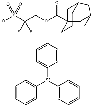 Sulfonium, triphenyl-, salt with 2,2-difluoro-2-sulfoethyl tricyclo[3.3.1.13,7]decane-1-carboxylate (1:1) Structure