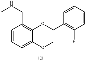 ({2-[(2-Fluorophenyl)methoxy]-3-methoxyphenyl}methyl)(methyl)amine Hydrochloride 化学構造式