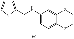 1,4-Benzodioxin-6-amine, 2,3-dihydro-N-(2-thienylmethyl)-, hydrochloride (1:1) 结构式