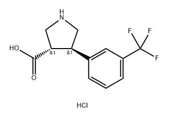 3-Pyrrolidinecarboxylic acid, 4-[3-(trifluoromethyl)phenyl]-, hydrochloride (1:1), (3S,4R),1049734-72-6,结构式