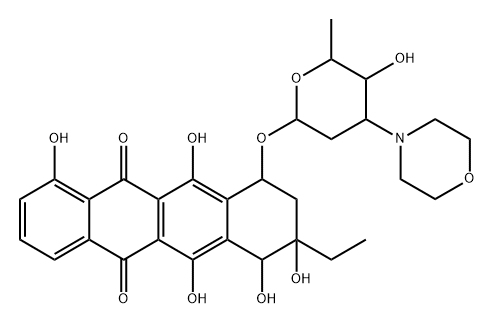 morpholinoanthracycline MX2,105026-50-4,结构式