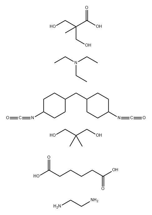 Hexanedioic acid, polymer with N,N-diethylethanamine 3-hydroxy-2-(hydroxymethyl)-2-methylpropanoate, 2,2-dimethyl-1,3-propanediol, 1,2-ethanediamine and 1,1-methylenebis4-isocyanatocyclohexane|