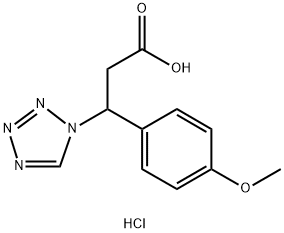 3-(4-甲氧基苯基)-3-(1H-四唑-1-基)丙酸盐酸盐, 1052536-70-5, 结构式