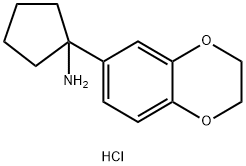 1-(2,3-二氢-1,4-苯并二噁英-6-基)环戊烷-1-胺盐酸盐 结构式