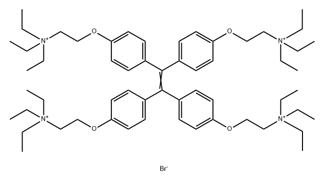 Ethanaminium, 2,2',2'',2'''-[1,2-ethenediylidenetetrakis(4,1-phenyleneoxy)]tetrakis[N,N,N-triethyl-, bromide (1:4) Structure