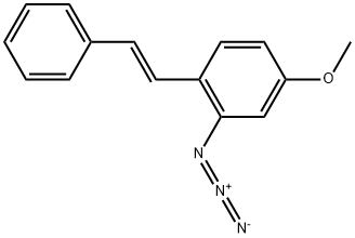 Benzene, 2-azido-4-methoxy-1-[(1E)-2-phenylethenyl]- Struktur
