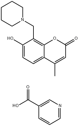 4-Methyl-2-oxo-8-(piperidin-1-ylmethyl)-2H-chromen-7-yl nicotinate 结构式