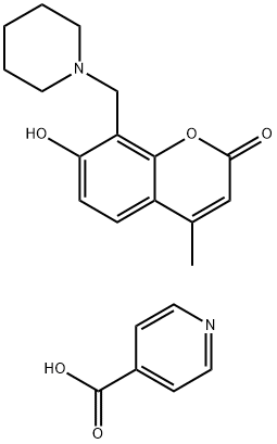 7-Hydroxy-4-methyl-8-(piperidin-1-ylmethyl)-2H-chromen-2-one isonicotinate,10550-22-8,结构式