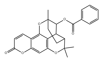 2,12-Epoxy-2H,9H-[2]benzopyrano[4,3-g][1]benzopyran-9-one, 1-(benzoyloxy)-1,3,4,4a,5,12b-hexahydro-2,5,5-trimethyl-, [1S-(1α,2α,4aβ,12bβ)]- (9CI) Structure