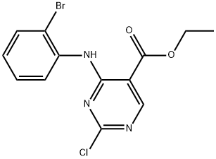 ethyl4-((2-bromophenyl)amino)-2-chloropyrimidine-5-carboxylate,105904-55-0,结构式