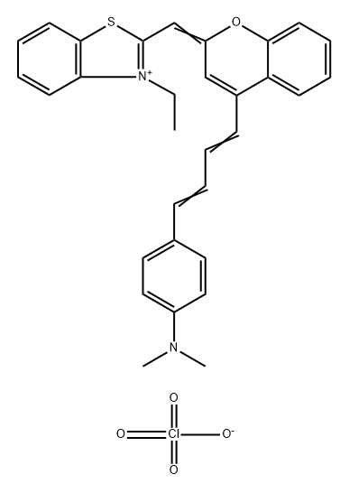 106025-71-2 Benzothiazolium, 2-[[4-[4-[4-(dimethylamino)phenyl]-1,3-butadien-1-yl]-2H-1-benzopyran-2-ylidene]methyl]-3-ethyl-, perchlorate (1:1)