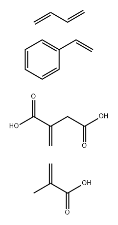 Butanedioic acid, methylene-, polymer with 1,3-butadiene, ethenylbenzene and 2-methyl-2-propenoic acid, sodium salt,106056-10-4,结构式