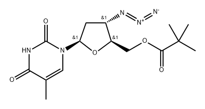 3'-叠氮基-3'-脱氧胸苷 5'-特戊酸酯 结构式