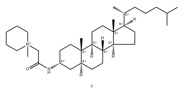 1-[[(20S)-5α-コレスタン-3β-イル]カルバモイルメチル]-1-メチルピペリジニウム 化学構造式