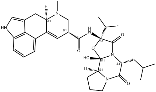 Ergotaman-3',6',18-trione, 12'-hydroxy-2'-(1-methylethyl)-5'-(2-methylpropyl)-, (5'β)- (9CI) Structure