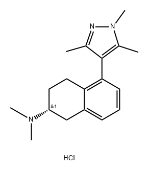 (R)-N,N-dimethyl-5-(1,3,5-trimethyl-1H-pyrazol-4-yl)-1,2,3,4-tetrahydronaphthalen-2-amine hydrochloride,1063664-75-4,结构式