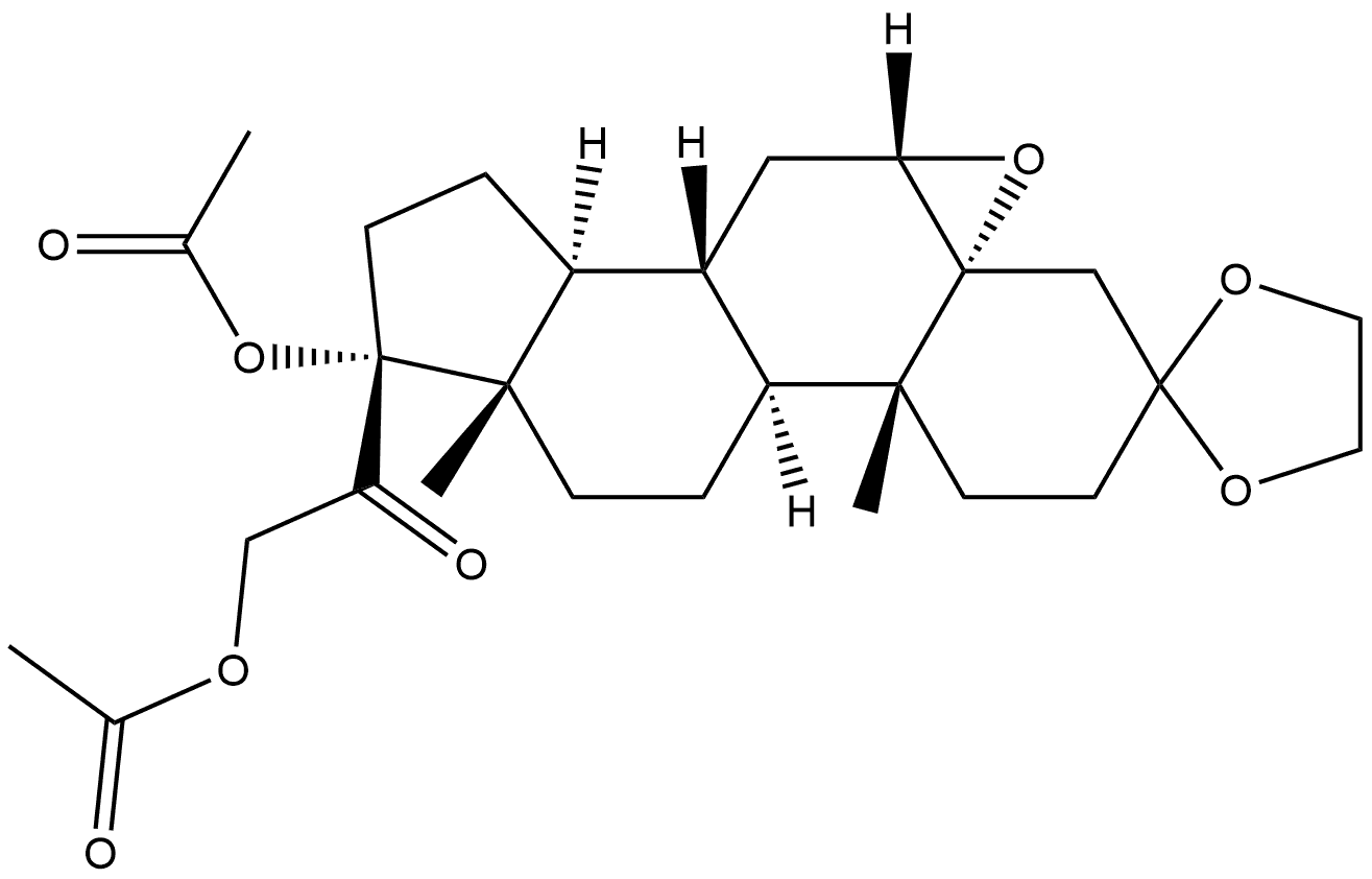 Pregnane-3,20-dione, 17,21-bis(acetyloxy)-5,6-epoxy-, cyclic 3-(1,2-ethanediyl acetal), (5α,6α)- (9CI)