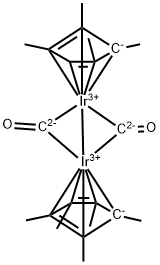 Iridium, di-μ-carbonylbis[(1,2,3,4,5-η)-1,2,3,4,5-pentamethyl-2,4-cyclopentadien-1-yl]di-, (Ir-Ir) Struktur