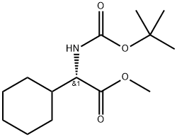 Cyclohexaneacetic acid, α-[[(1,1-dimethylethoxy)carbonyl]amino]-, methyl ester, (αS)- Struktur